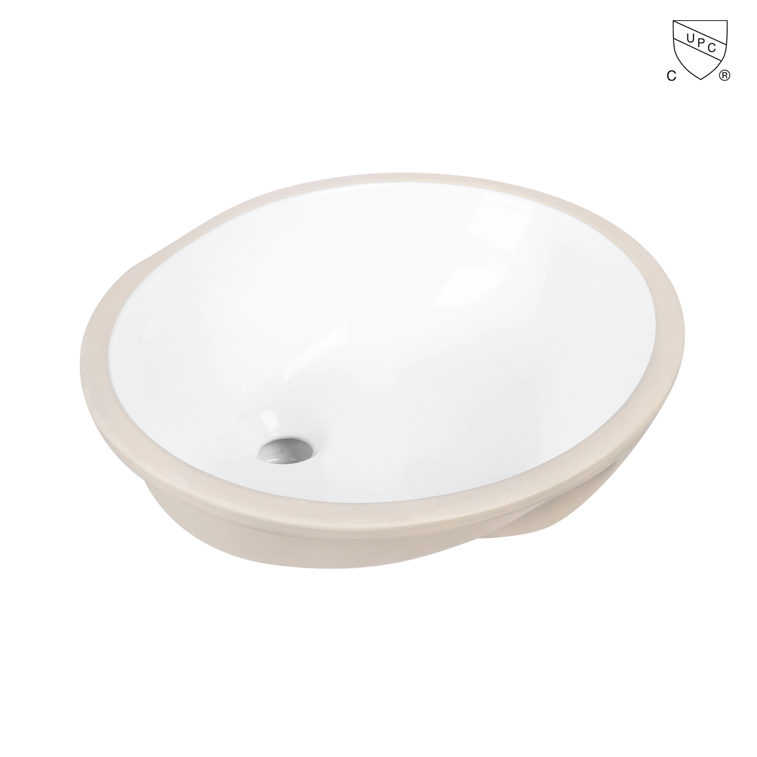 19'' white oval bathroom undermount sink with overflow MU-2019C